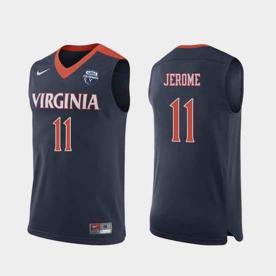 Men Virginia Cavaliers Ty Jerome Navy 2019 Men  Basketball Champions Jersey
